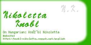 nikoletta knobl business card